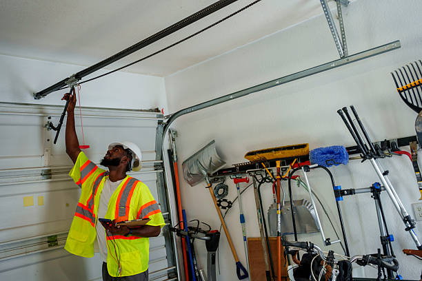 Professional Garage Door Maintenance technician working in New London, MN